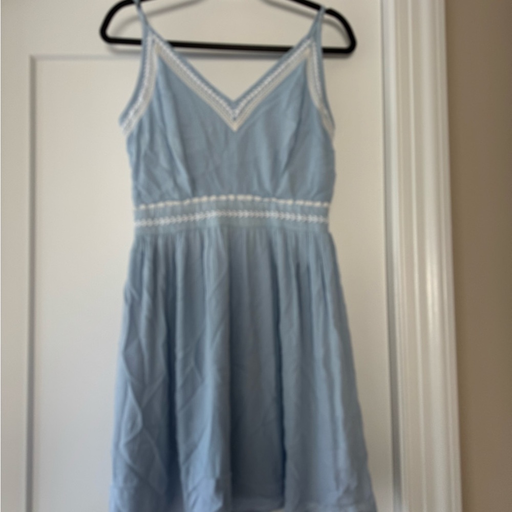 Japna Light Blue Dress with White Accents